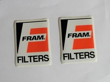 1978 FRAM FILTERS SET OF 2 VINTAGE ORIGINAL STICKERS DECALS NHRA NASCAR NOS picture