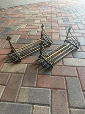 Antique Vintage 19” Brass Rail Train Hat Luggage Rack Wall Mount Shelf Pullman picture