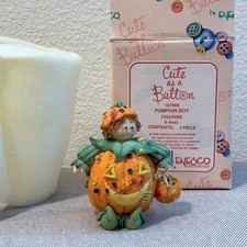 ENESCO Halloween Cute As A Button Figurine Pumpkin Costume picture