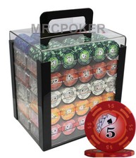 1000PCS 14G YIN YANG CASINO CLAY POKER CHIPS SET ACRYLIC CASE by MRC picture