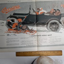 1915 Willys-Overland Model 83 Car Print Ad Saturday Evening Post Winter Sledding picture