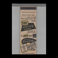 Matchbook Cover Get Into Television Repair Top Pay No Experience Needed picture