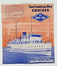 SAN FRANCISCO BAY CRUISES THE GRAY LINE, MAIN OFFICE PIER 1950's VTG PAMPHLET picture
