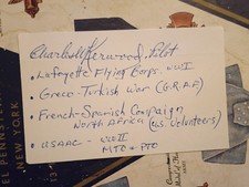 Col. CHARLES W. KERWOOD, USAF Aviator- Served under FOUR Flags Signed 3x5 SCARCE picture