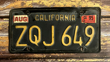 1963 California License Plate w/ 1995 Tag ZQJ 649 picture