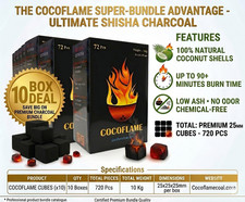 Hookah Charcoal - 10KG 22 lb Natural Coconut 720 Cube for Shisha Bar & Hookah picture