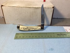 VTG. Schrade USA SC503 Scrimshaw Rare Pickerel Liner Lock Trapper. Unused picture