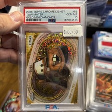 2025 Topps Chrome Disney #56 Tow Mater Gold Mini Diamonds /50 PSA 10 picture