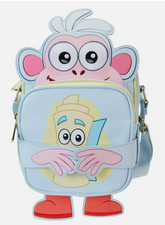 Loungefly Crossbuddy Bag: DORA THE EXPLORER BOOTS White Purse Crossbody Monkey picture