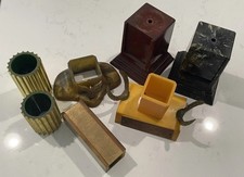 Vintage Bakelite Catalin Trophy Parts Etc. Marbleized Brown & Butterscotch 2lbs picture