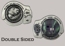 Alaska DOC Retired Bear Prison Aurora Shaped Challenge Coin J#43 picture