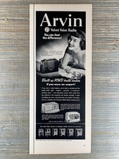 Arvin Velvet Voice Radio Model 446-P 480TFM 540T 1951 Vintage Print Ad picture