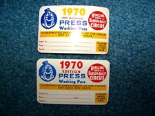1970 Ringling Bros And Barnum & Bailey Circus Press Working cards - picture