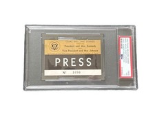 1963 Texas Welcome Dinner Press Pass President John Kennedy Assassination PSA 7 picture