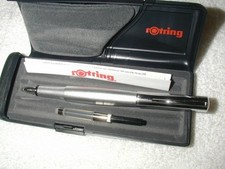 Rotring Initial Silver Fountain Pen Fine Point Nib New In Box picture