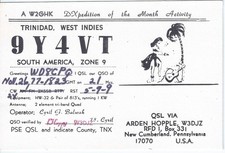 Vintage 9Y4VT Trinidad West Indies DXpedition 1977 Amateur Radio QSL Card picture