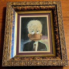 Vintage Howard the Duck Val Mayerik Original Comic Art Framed Oil Painting HTD picture