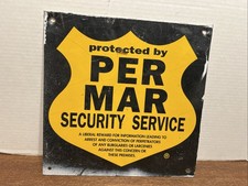 Vintage Protected By Per Mar Security Services Metal Sign 11.5
