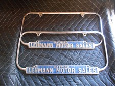 Vintage Rare Hayward Lehmann Motors Dealer License Plate Frame 40s 50s picture