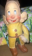 HTF Vintage Oilcloth Face Disney Dopey wind- up Doll -R.G.Krueger WORKS picture