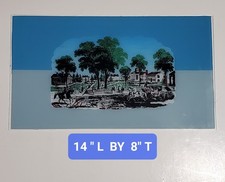 Rare NOS Reverse Painted Clock Glass Of University Of Georgia In 1851 Athens picture