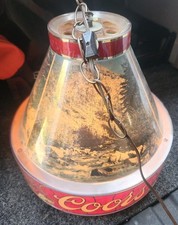 Vtg Coors Beer Hanging Swag Lamp Light Scenic Mountain River Bar Man Cave,Works picture