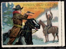 1915 Hinds Honey and Almond Cream Stamp # 6 Cowboy & Indian RARE GREAT Condition picture