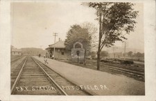 P&E Railroad Train Station PITTSFIELD PA Warren Co. #3 RPPC Photo Postcard COPY picture
