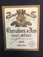 Vintage 1964 Chevaliers d'art Haut Medoc Arcins sherry wine port label picture