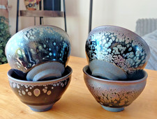 Set 4 Vintage Tenmoku Jianzhan 3.5