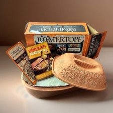 Romertopf Vintage Terracotta Clay Casserole Pot For Cooking Germany Keramik picture