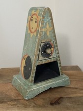 Vintage Pyramid Celestial Indonesian Hand Painted Drawer Storage Folk Art READ picture