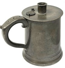 Scarce Antique English Pewter Infusion Mug, Carpenter & Hamberger, c 1794 - 1825 picture