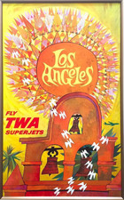 Los Angeles California Vintage TWA Travel Poster picture