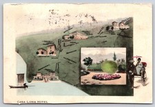 Redlands California Casa Loma Hotel Map & Rickshaw View Postcard 1908 Posted picture