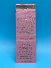 Vintage Rock's Drive-In Pottstown PA Matchbook Diner Take Out picture