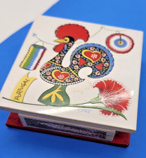 Vintage Portugal Galo de Barcelos Rooster Matchbox Holder 2 holders silver knob picture