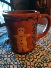 Tennessee Clayworks Gingerbread Man Redware Mug, Sponge Decorated picture