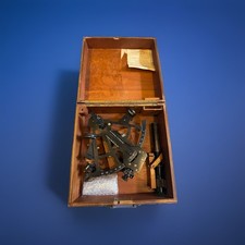 1944 WWII U.S. Navy BuNav Mark II Sextant David White w/ Wood Case & Certificate picture