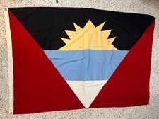Vintage 1950’s 60’s ANTIGUA & BARBUDA Country Flag Wool 4 x 6 45” x 65” picture