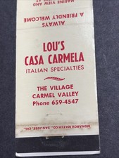 Matchbook Cover Monterey California Lou’s Fish Grotto Fisherman Wharf Restaurant picture