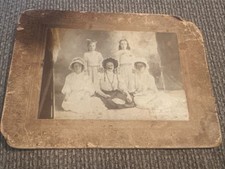 Vintage Cabinet Card 6”x8” young ladies girls b&w photo picture