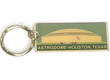 Vintage Houston Astrodome Enamel Metal Souvenir Keychain Retro Stadium Key Ring picture