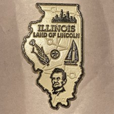 Illinois Land of Lincoln State-Shaped Magnet  picture