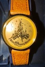 Rare NIB Vintage Disney X Lorus Gold-Tone Cinderella’s Castle Ladies Watch picture