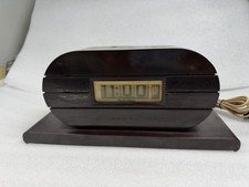 Vintage MCM 1950 Flip Clock TELE-VISION Clock Corp. Bakelite Electric WORKS picture