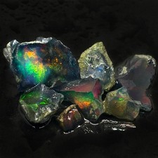 Colorful Black/Black Crystal Unaltered Ethiopian Opal Parcel picture