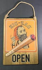 Zig Zag Rolling Papers Ultra Cones Store Open Closed Advertising Wooden Sign picture