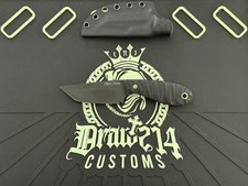 Warmouth Tanto Chisel Comp Black G10 Taylor Grinds Fixed Blade picture