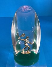 VINTAGE UNIQUE CANADA LUCITE TENNIS SCULPTURE PAPERWEIGHT picture